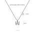 Solid 925 Sterling Silver Initial Crystal Personalised Alphabet Letter Necklace Silver